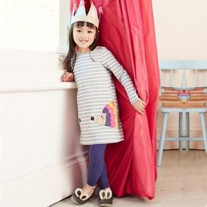 Girl Cartoon Animal Long Sleeve Casual Dress